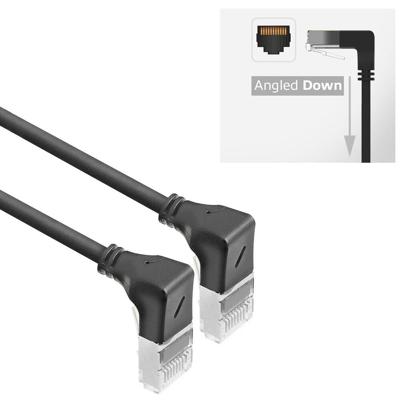 ACT Zwarte 0.15 meter U/FTP CAT6A LSZH Slimline patchkabel met RJ45 connectoren 90° haaks beneden n ACT Zwarte 0.15 meter U/FTP CAT6A LSZH Slimline patchkabel met RJ45 connectoren 90° haaks beneden n