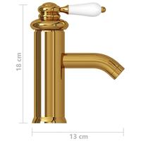 VidaXL Wastafelkraan 130x180 mm goudkleurig - thumbnail