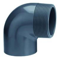 PVC knie 90 graden lijm x buitendraad - 40 mm x 1 1/4" - thumbnail