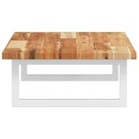 Badkamer wandschap staal en massief acaciahout - thumbnail