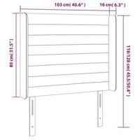 Hoofdbord met randen 103x16x118/128 cm fluweel donkerblauw - thumbnail