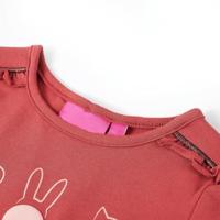 Kindershirt met lange mouwen dierenprint 128 rozebruin - thumbnail