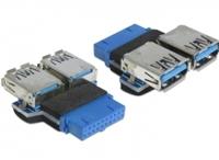Delock USB 3.2 Gen 1 (USB 3.0) Adapter [1x USB 3.2 Gen 1 bus intern 19-polig (USB 3.0) - 2x USB 3.2 Gen 1 bus A (USB 3.0)] 65324 - thumbnail