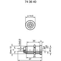 Stäubli XEB-1R Veiligheids-labconnector, female Bus, inbouw verticaal Stift-Ø: 4 mm Rood 1 stuk(s) - thumbnail