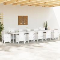 Tuintafel 400x100x73 cm poly rattan wit - thumbnail