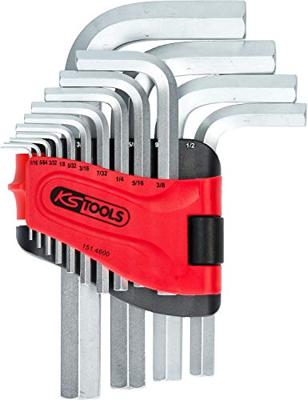 KS Tools 151.4600 Inbus Haakse schroevendraaierset 1/16 inch, 5/64 inch, 3/32 inch, 1/8 inch, 5/32 inch, 3/16 inch, 7/32 inch, 1/4 inch, 5/16 inch, 3/8 inch,