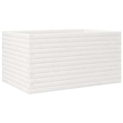 VidaXL Plantenbak 90x60x45,5 cm massief grenenhout wit