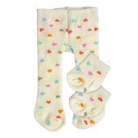 Heless Poppen maillot met sokjes hartjesconfetti, 28-35 cm - thumbnail