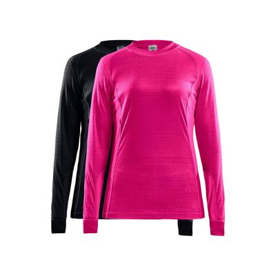 2-Pack Core Thermoshirt Lange mouw Dames - Warm thermisch ondergoed Ronde hals - Thermotrui - M - Zwart - M - M - M - M - M - M - M - M - M