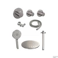 Thermostatische inbouw regendouche set met 30 cm douchekop en 3-standen handdouche - thumbnail