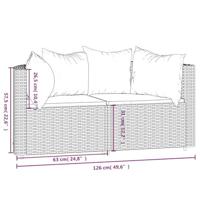 Tuinhoekbanken met kussens 2 st poly rattan bruin - thumbnail