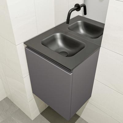MONDIAZ OLAN 40cm toiletmeubel dark grey. LEX wastafel urban midden geen kraangat