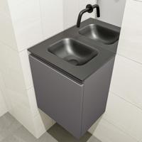 MONDIAZ OLAN 40cm toiletmeubel dark grey. LEX wastafel urban midden geen kraangat - thumbnail