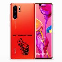 Huawei P30 Pro Silicone-hoesje Gun Don't Touch My Phone - thumbnail