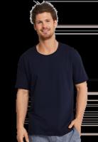 Heren pyjama shirt korte mouw - Donkerblauw - 100% katoenen los pyjamashirt voor heren - 54 - 54 - thumbnail