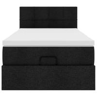 Ottoman bed met matras en LED's 100x200 cm stof zwart - thumbnail