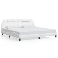 Bedframe "Viana" met LED zonder matras kunstleer wit 200x200 cm - thumbnail