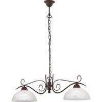 Industriële LED Hanglamp - 2-Lichts E27 - Rond Roestkleurig Aluminium - thumbnail