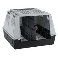 Ferplast ATLAR CAR 100, transportmand voor in de auto, incl. ventilatieroosters, Opbergvakken, Inclusief afvoerpad, 100 x 60 x H 66 cm Grijs - thumbnail
