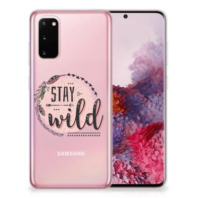 Samsung Galaxy S20 Telefoonhoesje met Naam Boho Stay Wild Samsung Galaxy S20 Telefoonhoesje met Naam Boho Stay Wild