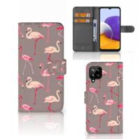 Samsung Galaxy A22 4G | M22 | Telefoonhoesje | Met pasjeshouder | Flamingo - thumbnail