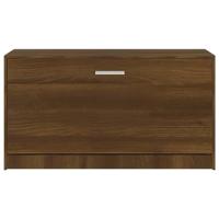 Schoenenbank 80x24x45 cm bewerkt hout bruin eikenkleur - thumbnail