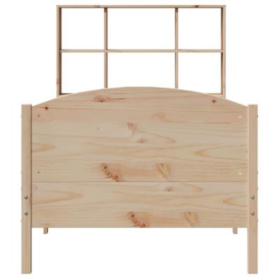 Bed met boekenkast zonder matras massief grenenhout 100x200 cm