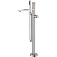 Wiesbaden Sphere Vrijstaande Thermostatische Badkraan - Geborsteld Staal - thumbnail