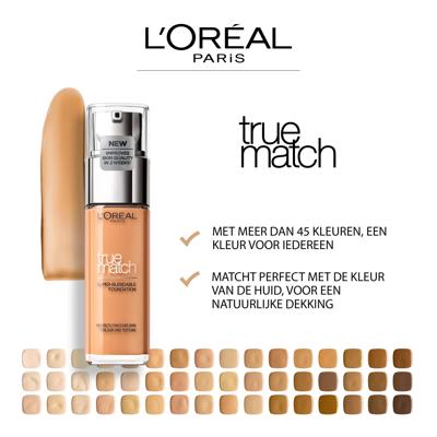 L’Oréal Paris True Match Foundation 3.W Golden Beige - Natuurlijk Dekkende Foundation met Hyaluronzuur en SPF 17 - 30 ml