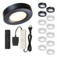 Set LED-opbouwspot met afstandsbediening Adria zwart 3W dimbaar 1-12 stuks - thumbnail