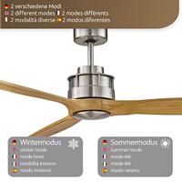 Beacon Houten plafondventilator met RVSAirfusion Akmani Ø 152cm - 210506 - thumbnail