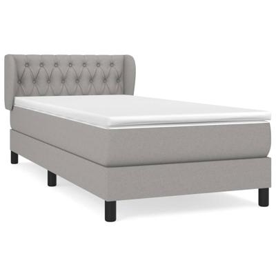 Boxspring met matras stof lichtgrijs 140x190 cm