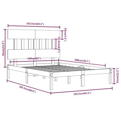Bedframe massief hout 160x200 cm