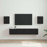 TV Wandkast 2 pcs Zwart 30 x 31 x 40 cm Bewerkt hout - thumbnail