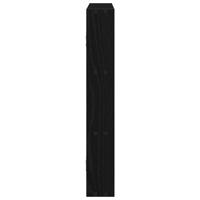 Wandschap 43x9x60 cm bewerkt hout zwart - thumbnail