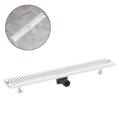 vidaXL Doucheafvoer gesleufd 83x14 cm roestvrij staal