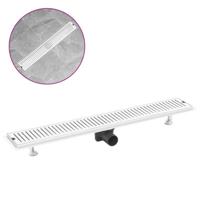 vidaXL Doucheafvoer gesleufd 83x14 cm roestvrij staal - thumbnail