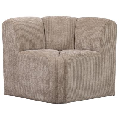 WOOOD Eetkamerbank 'Mojo' Geweven Rib, Hoek, kleur Donker Zand