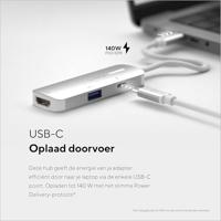 Hub USB Linq Byelements LQ49031 Wit Grijs - thumbnail