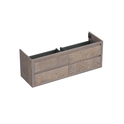 Onderkast Forzalaqua Gela 160x51x60 Cm 4 Softclose Lades Eiken Silver Grey Onderkast Forzalaqua Gela 160x51x60 Cm 4 Softclose Lades Eiken Silver Grey