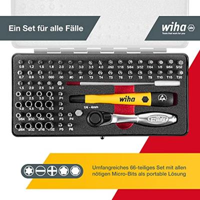 Wiha MicroBit-set ESD | assorti | 66-delig | incl. box - 39971 - 39971