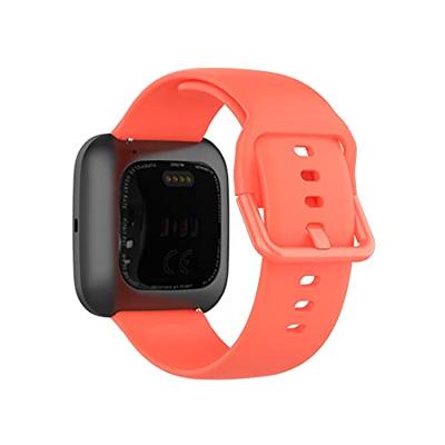 Fitbit Versa 1 / 2 & Lite siliconen sportbandje met gespsluiting - Koraaloranje - Maat: Small Fitbit Versa 1 / 2 & Lite siliconen sportbandje met gespsluiting - Koraaloranje - Maat: Small