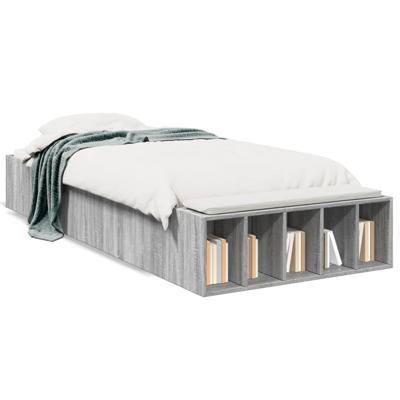 Bedframe bewerkt hout grijs sonoma eikenkleurig 75x190 cm