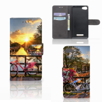 Wiko Lenny 2 Flip Cover Amsterdamse Grachten - thumbnail