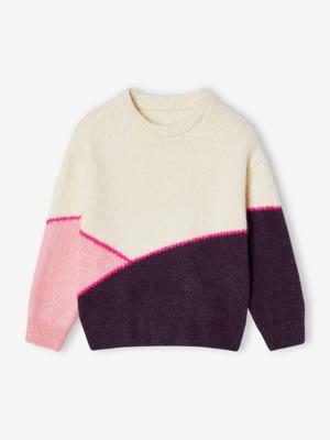 Meisjestrui met colorblock snoepjesroze Meisjestrui met colorblock snoepjesroze