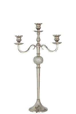 J-Line kandelaar 3 Armen Diamant - aluminium - zilver J-Line kandelaar 3 Armen Diamant - aluminium - zilver