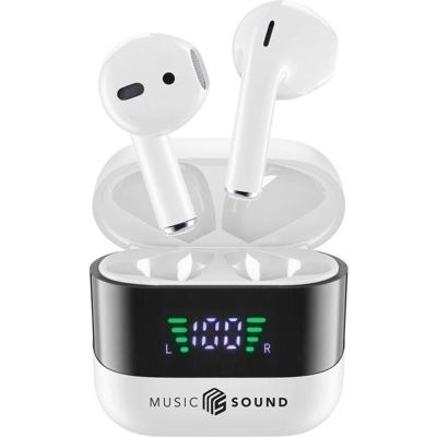 Cellularline In Ear headset Bluetooth, Draadloos Wit, Zwart Oplaadbox, Indicator voor batterijstatus, Volumeregeling