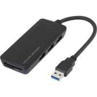Renkforce 3 poorten USB 3.2 Gen 1-hub Met ingebouwde SD-kaartlezer Zwart - thumbnail
