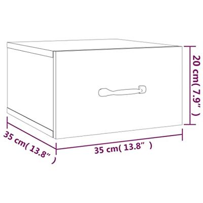 Nachtkastjes 2 st wandgemonteerd 35x35x20 cm gerookt eikenkleur