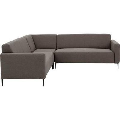 Goossens Bank Key West bruin, stof, 2,5-zits, modern design